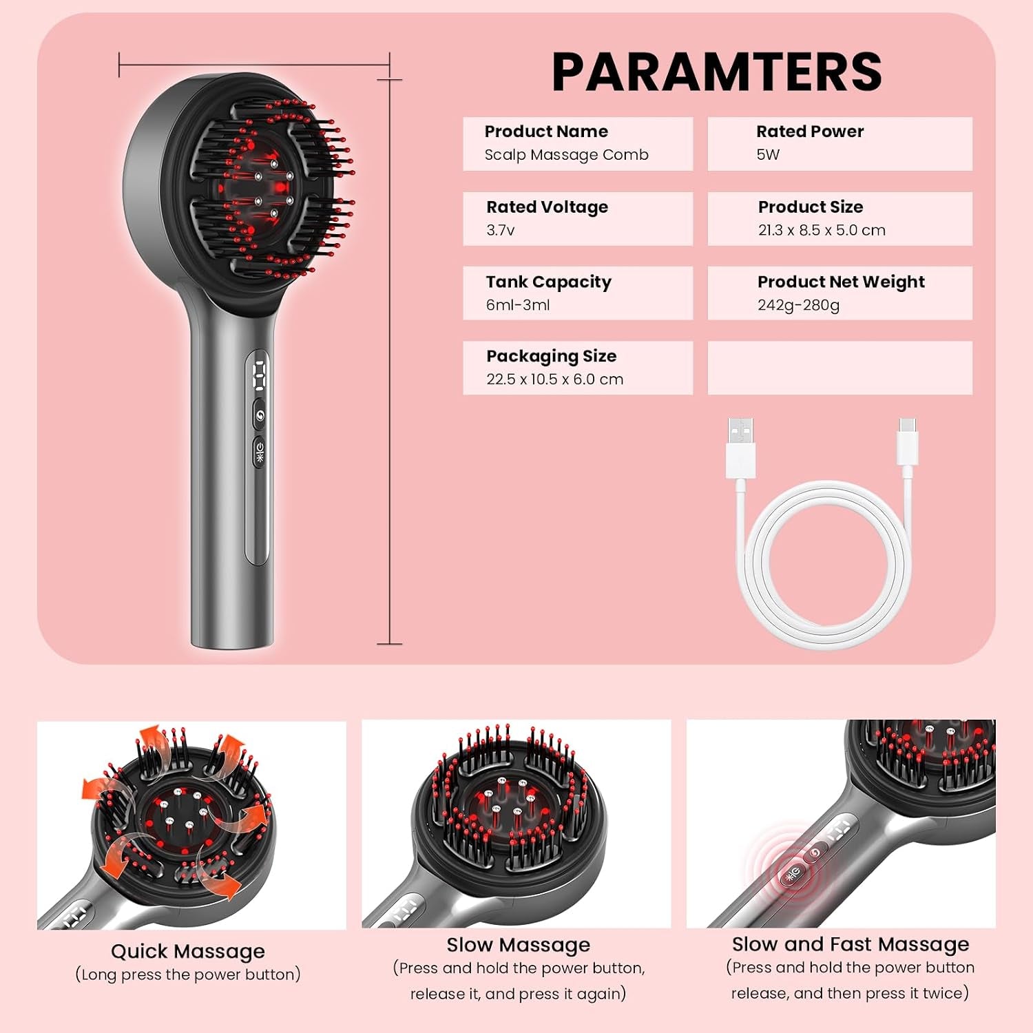 4 in 1 Hair Scalp Massager Oil Applicator, Electric Scalp Brush for Home, IPX7 Waterproof Electric Head Massager