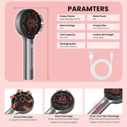 4 in 1 Hair Scalp Massager Oil Applicator, Electric Scalp Brush for Home, IPX7 Waterproof Electric Head Massager