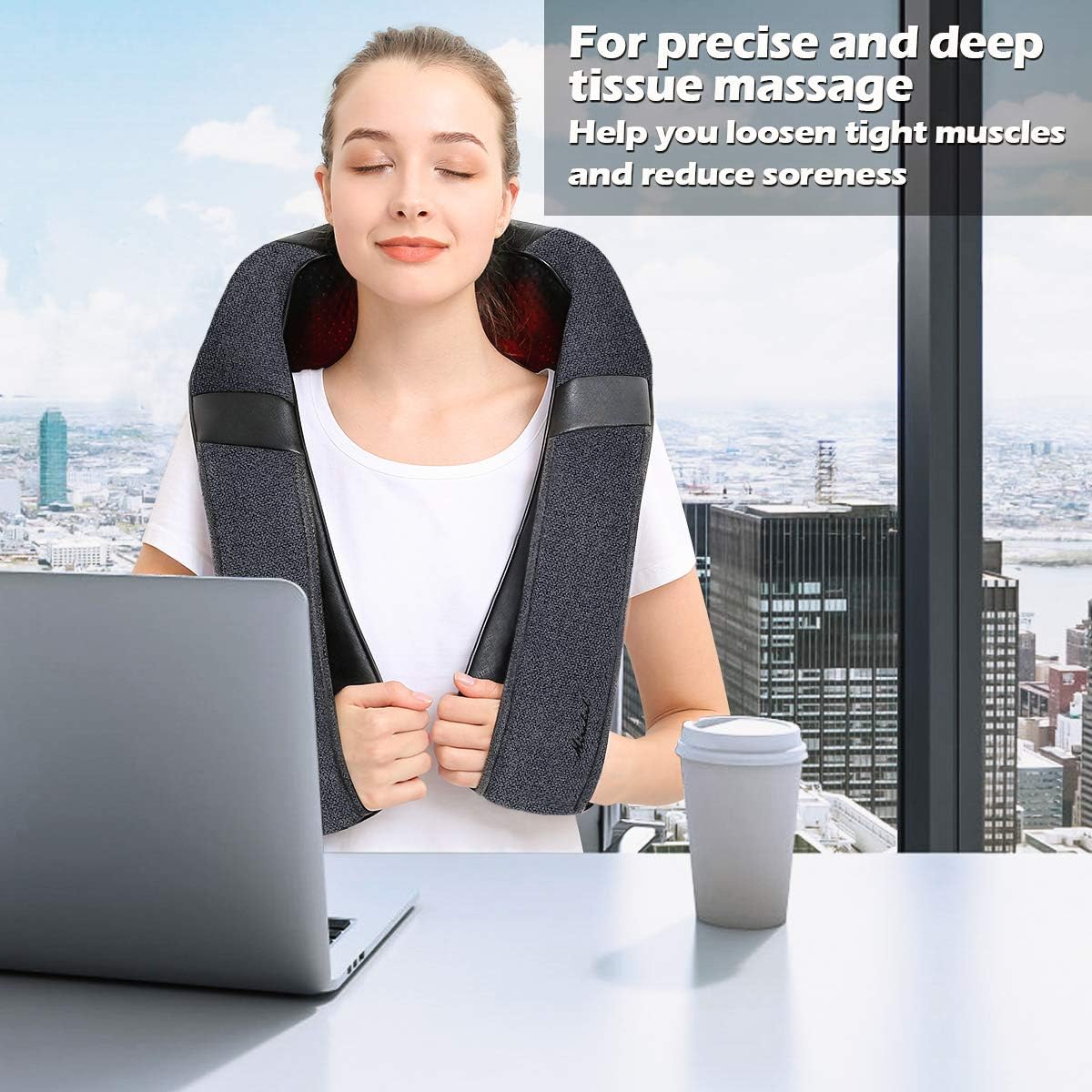 Gifts for Women Men, Neck Massager for Pain Relief Deep Tissue, Electric Shiatsu Shoulder & Back Massager with Heat, Christmas Mom Dad Gifts for Wife Husband Her Him Fathers Day (NOT Cordless)