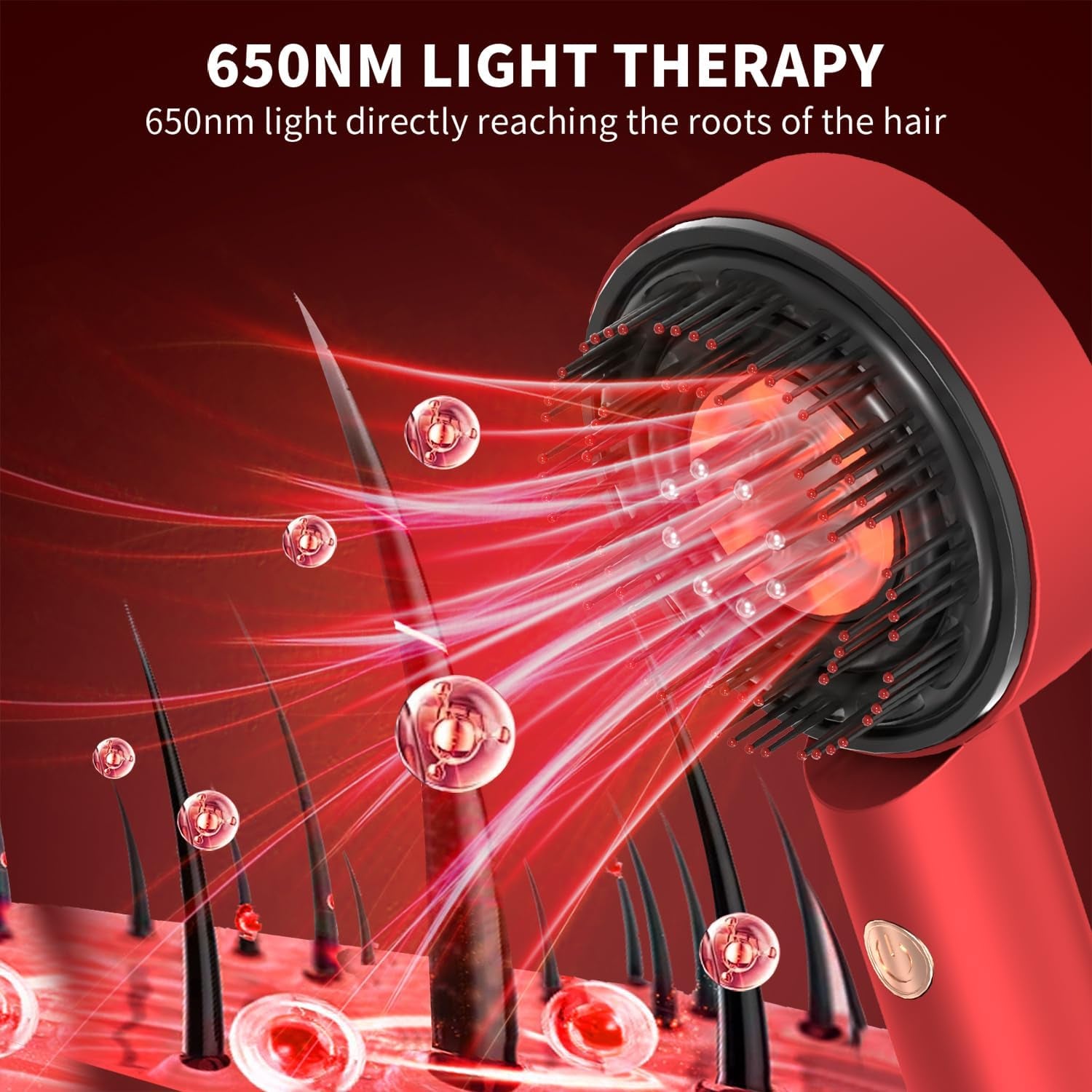 3 in 1 Scalp Massager, Hair Oil Applicator, Electric Scalp Brush, IPX7 Waterproof Hair Comb, Cordless & Portable Scalp Massage Device for Hair Growth, Home & Travel, Red