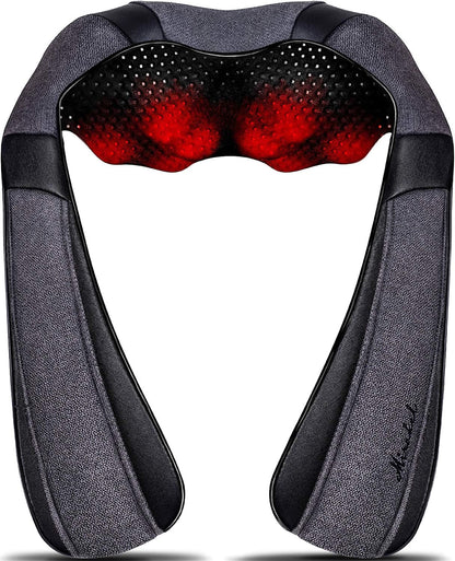 Gifts for Women Men, Neck Massager for Pain Relief Deep Tissue, Electric Shiatsu Shoulder & Back Massager with Heat, Christmas Mom Dad Gifts for Wife Husband Her Him Fathers Day (NOT Cordless)