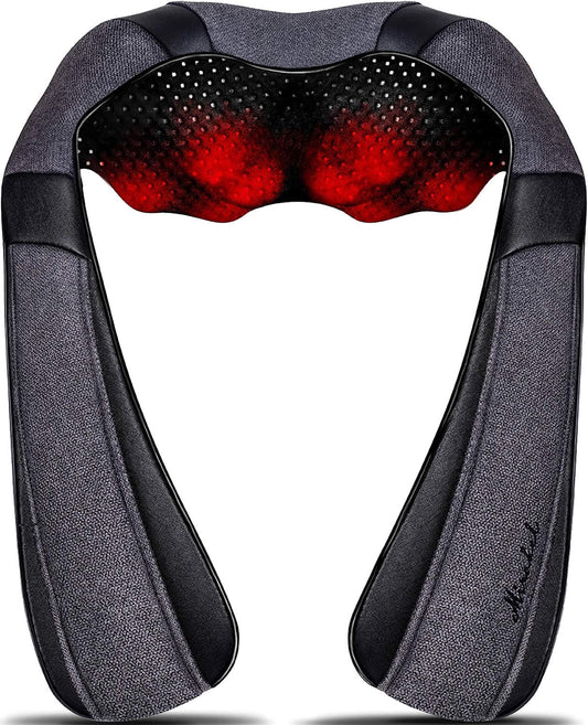 Gifts for Women Men, Neck Massager for Pain Relief Deep Tissue, Electric Shiatsu Shoulder & Back Massager with Heat, Christmas Mom Dad Gifts for Wife Husband Her Him Fathers Day (NOT Cordless)